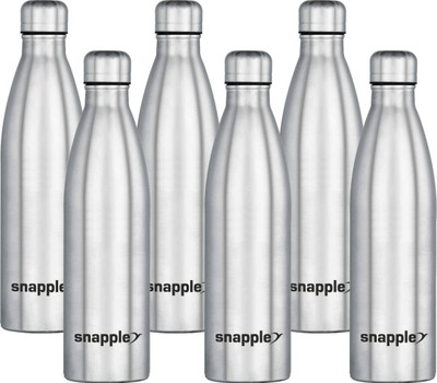 Snapple 1000 ml Steel Bottle(Pack of 6, Silver)