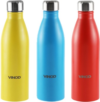VINOD Icy Classic Set of 3- Red, Yellow and Blue 750 ml Bottle(Pack of 3, Multicolor, Steel)