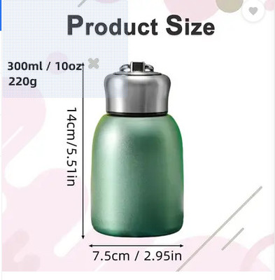 allons 300 ml Steel Flask(Pack of 1, Green)
