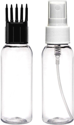 nsb herbals 50 ml PET, Plastic Spray Bottle(Pack of 3, Clear, Black, White)