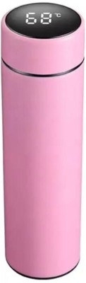 FunkyMart LED TEMP. DISPLAY STAINLESS STEEL THERMOS HOT & COLD WATER VACUUM BOTTLE 500 ml Flask(Pack of 1, Pink, Steel)