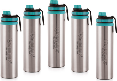 NIRLON 900 ml Steel Bottle(Pack of 5, Silver)