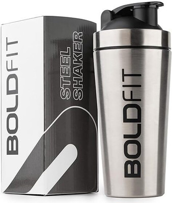 BOLDFIT 700 ml Steel Shaker(Pack of 1, Silver)