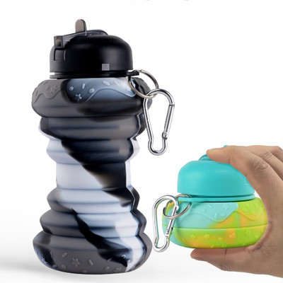 Heart Home 600 ml Silicone Bottle(Pack of 2, Black, Green)