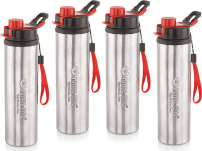 NIRLON Tranzy Sipper Stainless Steel Single Wall Water Bottle 900 Ml Bottle (Pack Of 4, Silver, Steel) For Rs. 499 @ 75 %