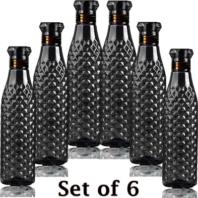 Stysol Amazing Latest Fridge Water bottle1000 ml 1000 ml Bottle(Pack of 6, Black, Plastic)