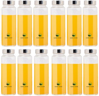Sand Dune 500 ml Glass Bottle(Pack of 12, White, Steel/Chrome)