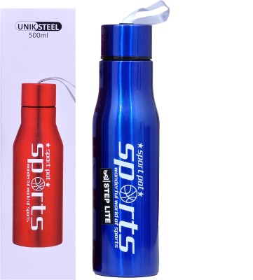 Step-Lite Sports Stainless Steel Water Bottle for Men & Women and School Kids 500 ml Bottle(Pack of 1, Blue, Steel)