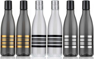 HASHFLOW 1000 ml Plastic Bottle(Pack of 6, White, Black)