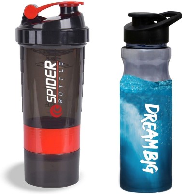 COOL INDIANS Gym Shaker Bottle and Gym Sipper Water Bottle For Boys and Girls 500 ml Shaker(Pack of 2, Red, Tritan)