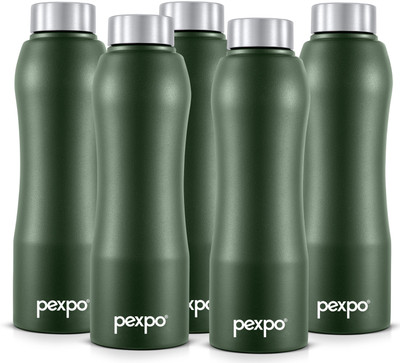 pexpo 1000 ml Steel Bottle(Pack of 5, Green)