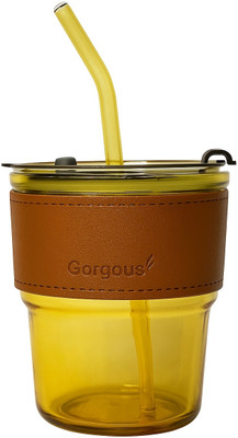 Pure Heaven 435 ml Glass Sipper(Pack of 1, Yellow)