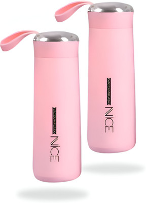 Amma Trenz 400 ml Plastic, Glass Bottle(Pack of 2, Pink)