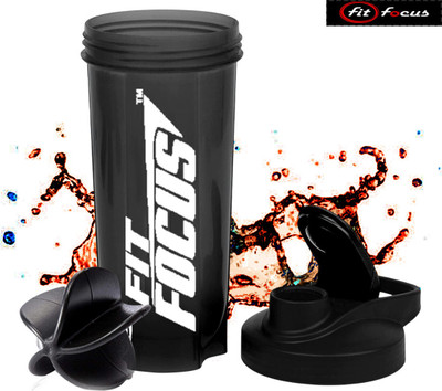 FIT FOCUS 700 ml Plastic Shaker(Pack of 1, Black)