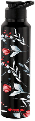 NIRLON 1000 ml Steel Bottle(Pack of 1, Black)