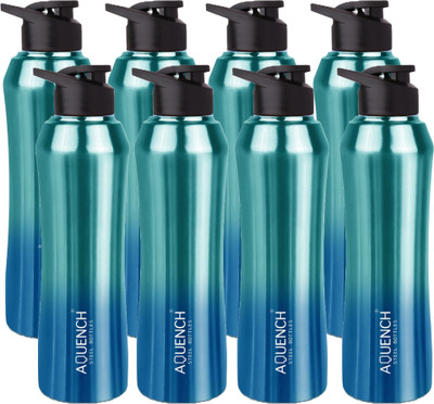 AQUENCH 1000 ml Steel Sipper(Pack of 8, Multicolor)
