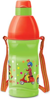 MILTON Kool Buddy 400 Plastic Insulated Water Bottle with Straw for Kids, Green 400 ml Bottle(Pack of 1, Green, Plastic)