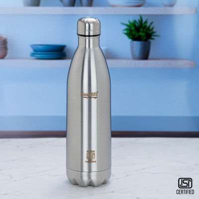 Sumeet ISI Certified Double Wall Water Bottle24 Hours Hot Cold 1000 ml FlaskPack of 1 Silver Steel