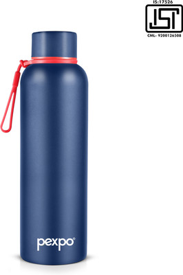pexpo 24 Hrs Hot and Cold ISI Certified , Bravo Vacuum insulated Water Bottle 700 ml Flask(Pack of 1, Blue, Steel)