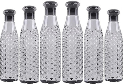 prayati 1000 ml Plastic Bottle(Pack of 6, Black)