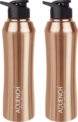 AQUENCH 1000 ml Steel Sipper(Pack of 2, Copper)