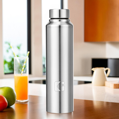 KUBER INDUSTRIES 1000 ml Steel Bottle(Pack of 1, Silver)