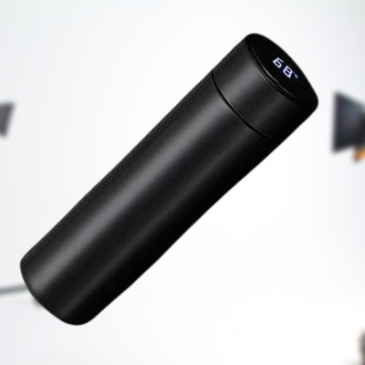 Dmahi 500 ml Steel Bottle With Drinking Glass(Pack of 1, Black)