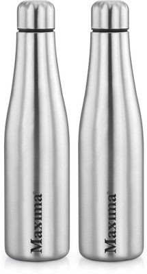 Maxima 1000 ml Steel Bottle(Pack of 2, Silver)