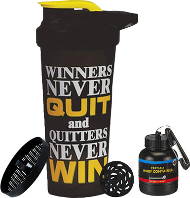TRUE INDIAN 700 ml Plastic Shaker(Pack of 2, Yellow, Black)