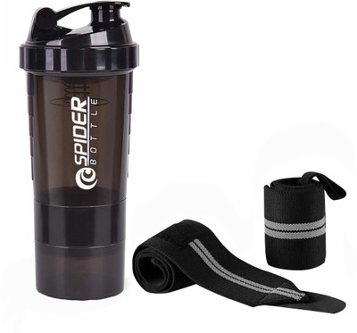 COOL INDIANS 500 ml Plastic Shaker(Pack of 2, Black)
