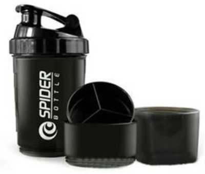 HouseOfCommon 500 ml Plastic Shaker(Pack of 1, Black)