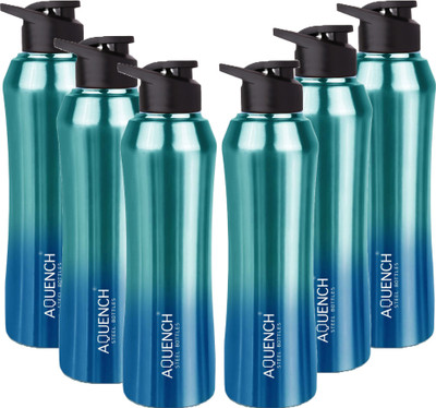 AQUENCH 1000 ml Steel Sipper(Pack of 6, Multicolor)
