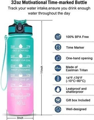 COZYBUYER 1000 ml Silicone, Plastic Sipper(Pack of 1, Blue, Pink)