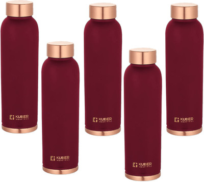 KUBER INDUSTRIES 950 ml Copper Bottle(Pack of 5, Maroon)
