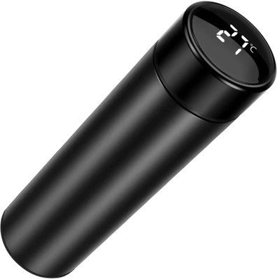 Plenteous Stainless Steel Insulated Water Bottles with Digital Temperature Display 500 ml Bottle(Pack of 1, Black, Steel)