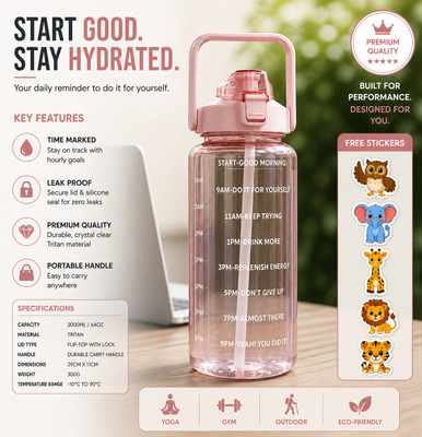 Cronus Pack of 1 Premium 500 ml Transparent Storage Container 2000 ml Bottle Plastic