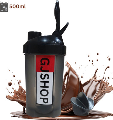 GJSHOP 500 ml Plastic Shaker(Pack of 1, Black)