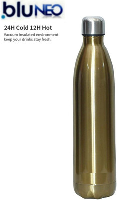 BluNeo 500 ml Steel Flask(Pack of 1, Gold, Silver)