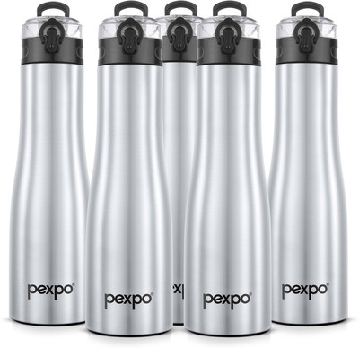 pexpo 970 ml Steel Bottle(Pack of 5, Silver)