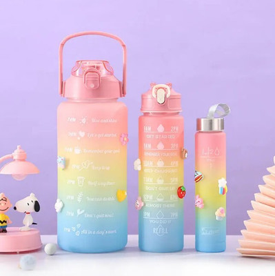 Nymbus 2000 ml Plastic Shaker(Pack of 3, Pink, Yellow, Blue)