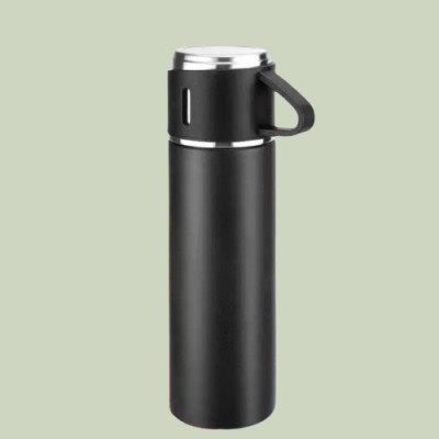 Shree R Enterprise BottleHH110 Coffee Thermos Vacuum-Insulated Water Bottle with Cup Hot & Cold 500 ml Flask(Pack of 1, Black, Steel)