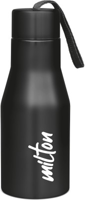MILTON Super 500 Stainless Steel Water Bottle, Black 475 ml Bottle(Pack of 1, Black, Steel)