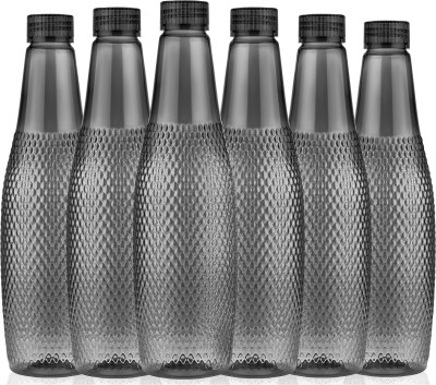 Eddux Aqua Bliss Plastic Drinking Water Bottles 900 ml Bottle(Pack of 6, Black, Plastic)