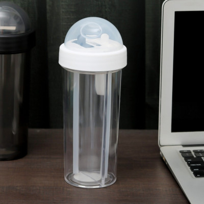 The Procure Store Multipurpose Dual Sippers Transparent Bottle , White 500 ml Sipper(Pack of 1, White, Plastic)