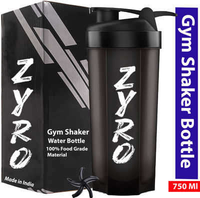 ZYRO 750 ml Plastic Shaker(Pack of 1, Black)