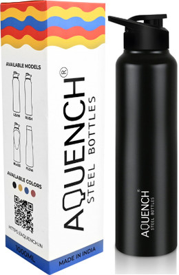AQUENCH 1000 ml Steel Shaker(Pack of 1, Black)