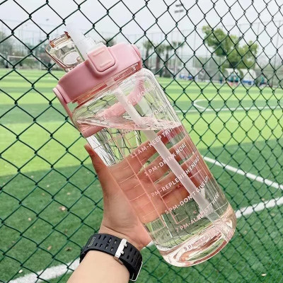 RTEX 2000 ml Plastic Bottle With Drinking Glass(Pack of 1, Multicolor)