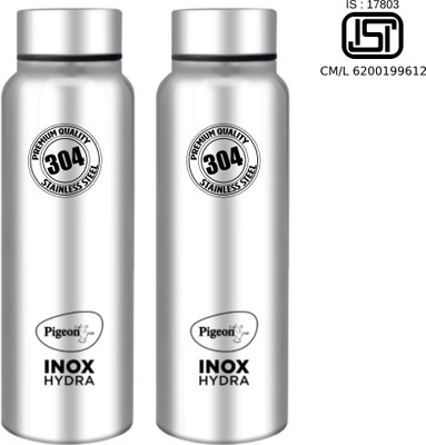 Pigeon 700 ml Steel Bottle(Pack of 2, Silver)