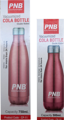 PNB 750 ml Steel Bottle(Pack of 2, White)