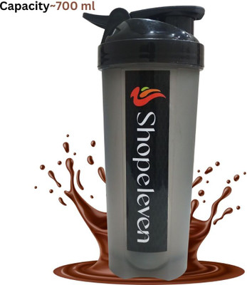 GJSHOP Protein Shaker Blender Bottle with Blender Ball 700 ml Shaker 700 ml Shaker(Pack of 1, Grey, Plastic)